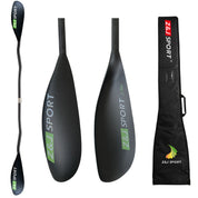 ZJ Lightweight J Pro Carbon Fiber Kayak Surfski Paddle With Cranked Shaft More Twist Blade - Matte Finished