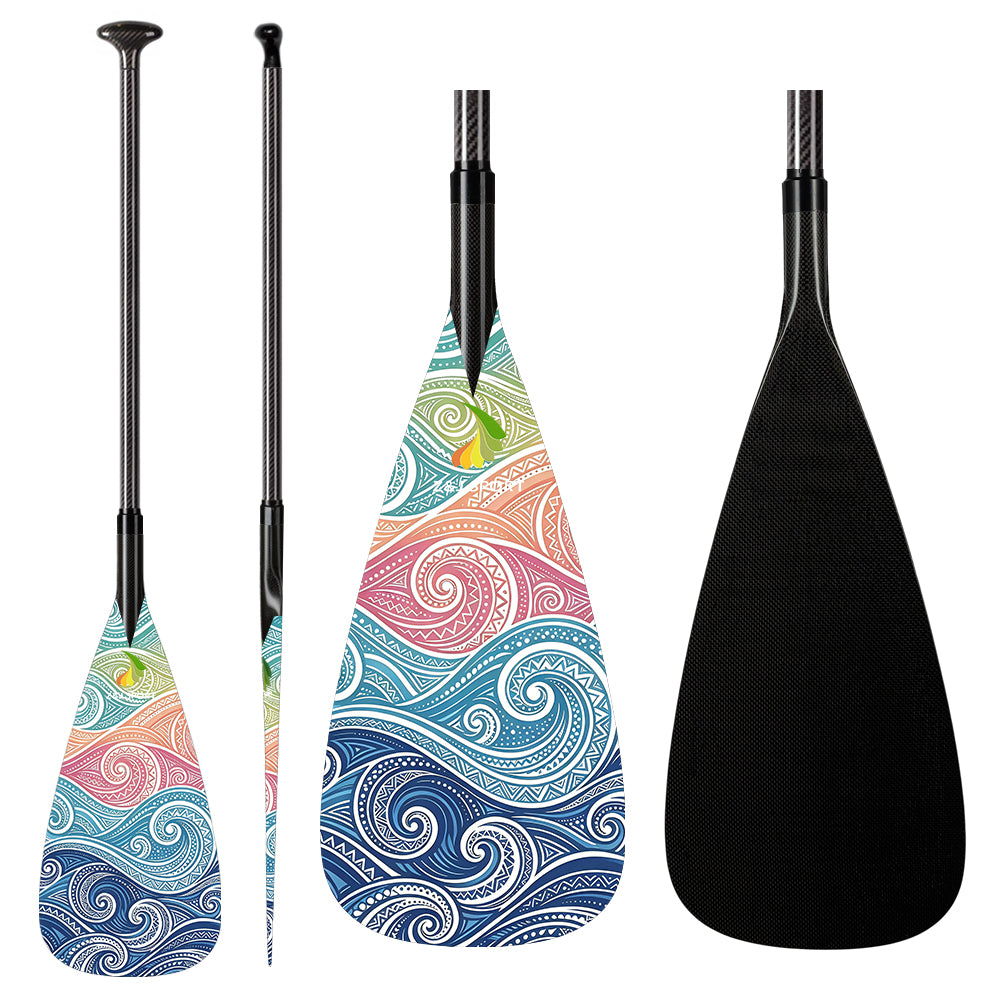 ZJ Full Carbon Outrigger Canoe Steering Paddle Custom Graphics