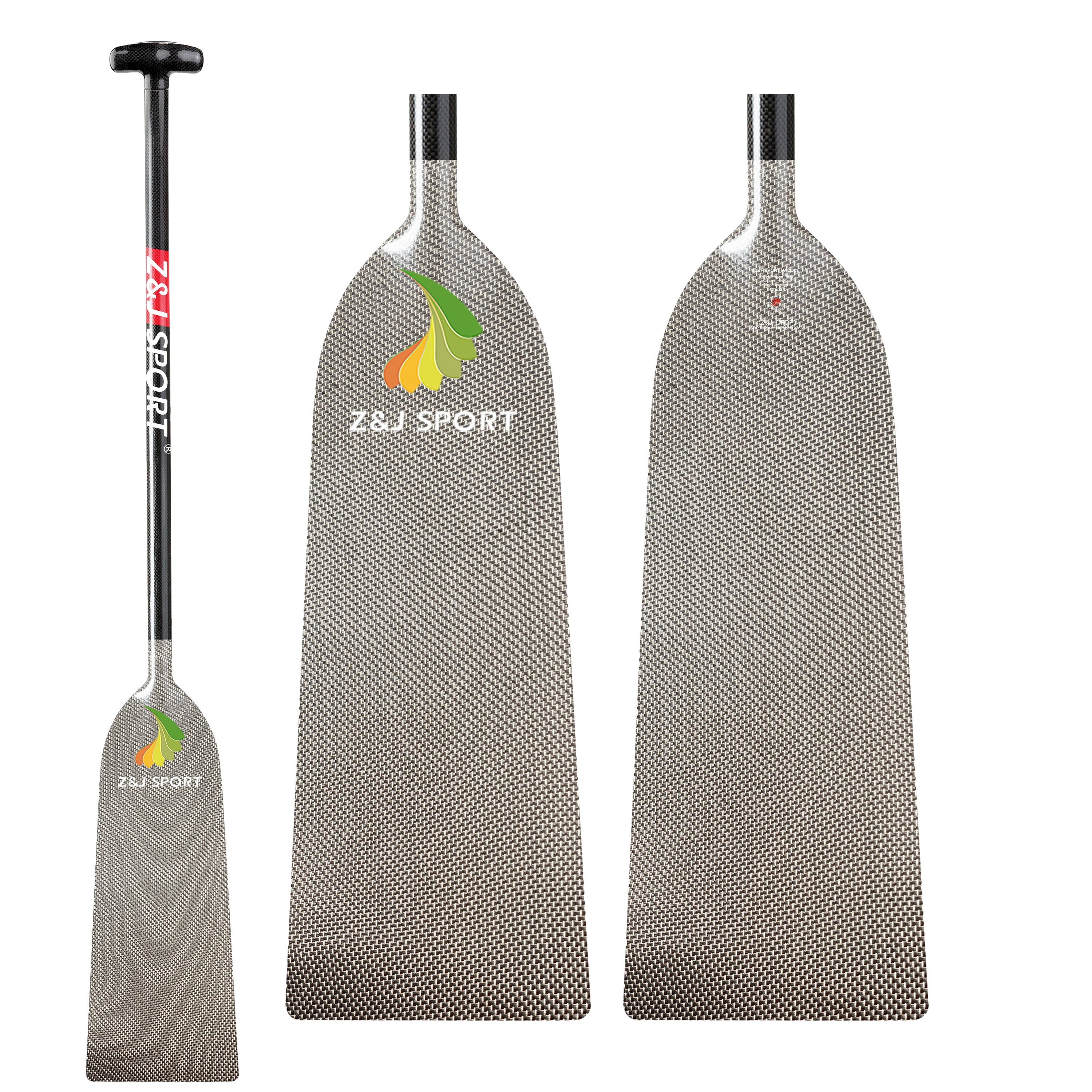 ZJ IDBF Approved Dragon Boat Paddle with Jacquard Carbon / Kevlar / Innegra / Wood Veneer Blade