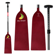 ZJ IDBF Approved Dragon Boat Paddle with Jacquard Carbon / Kevlar / Innegra / Wood Veneer Blade