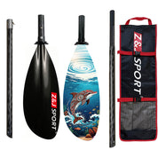 ZJ 2 piece / 4 piece Carbon Fiber Sea Kayak Paddle High-Angle Dynamic Blade (SKD-I)