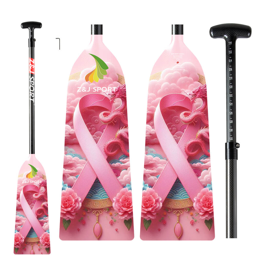ZJ IDBF Approved Carbon PINK Series Dragon Boat Paddle - Fixed or Adjustable Length