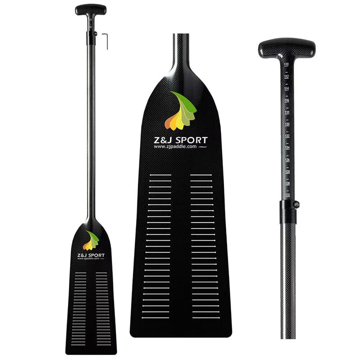 ZJ High Performance Adjustable/ One-Piece Carbon Dragon Boat Paddle with Slit in Blade