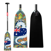 ZJ Adjustable Carbon Dragon Boat Paddle – IDBF Approved, Custom Country Graphics (US,CA,AU,NZ,DE,ES,IT,PH,MY)