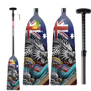 ZJ Adjustable Carbon Dragon Boat Paddle – IDBF Approved, Custom Country Graphics (US,CA,AU,NZ,DE,ES,IT,PH,MY)