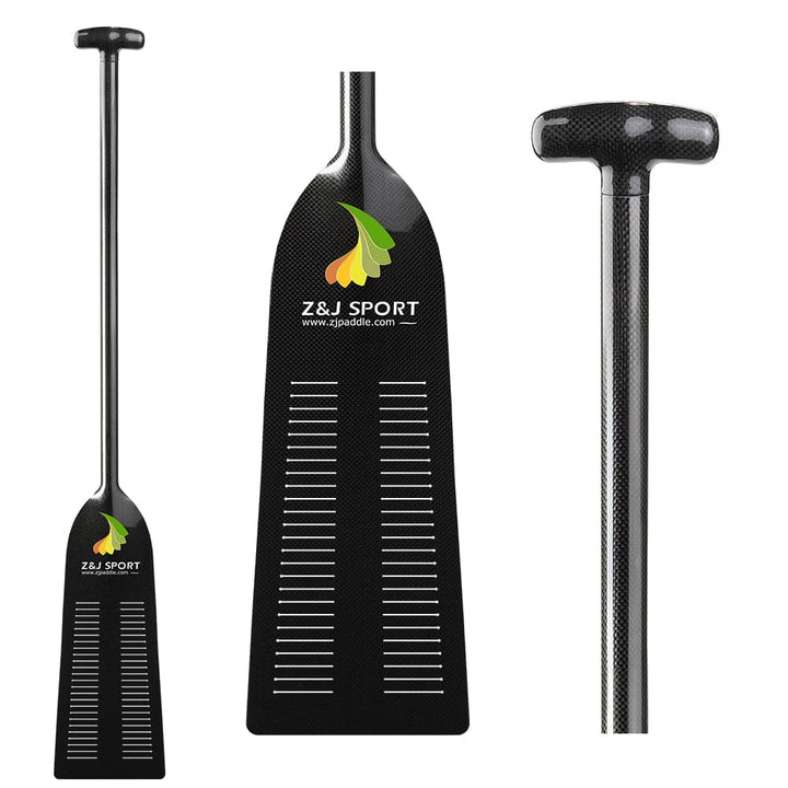 ZJ High Performance Adjustable/ One-Piece Carbon Dragon Boat Paddle with Slit in Blade