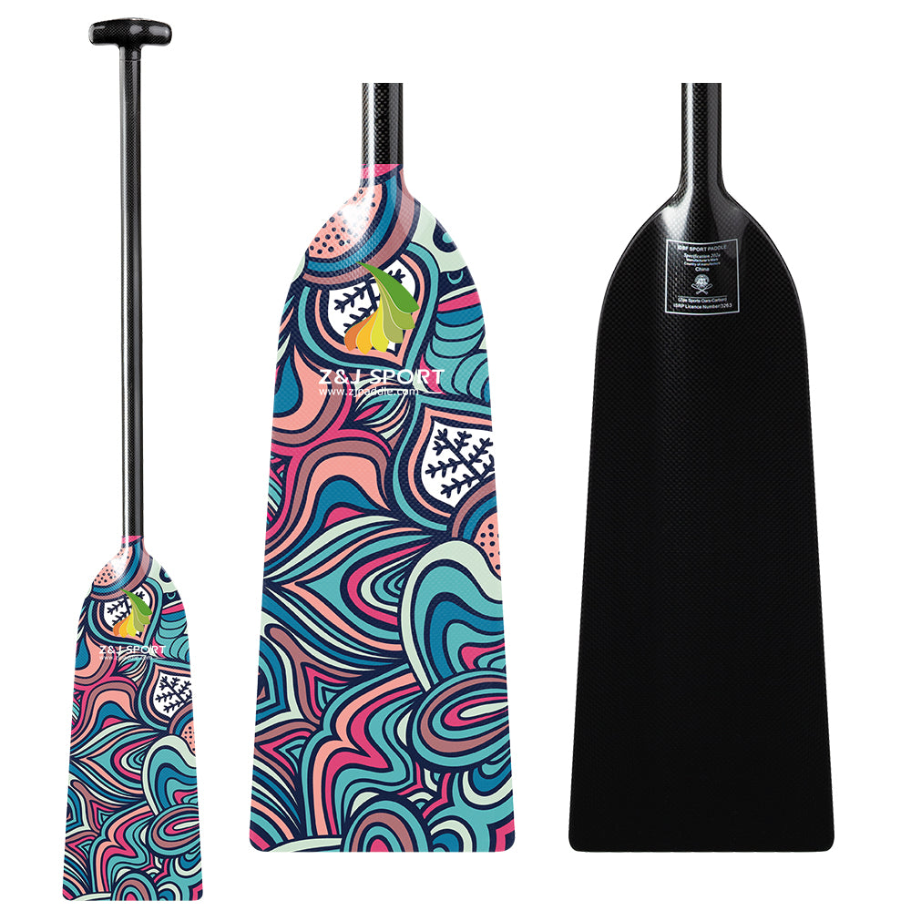 ZJ Special Offer IDBF Approved Carbon Dragon Boat Paddle with Graphic Blade (Limited Time Promotion)