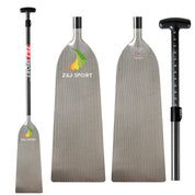 ZJ IDBF Approved Dragon Boat Paddle with Jacquard Carbon / Kevlar / Innegra / Wood Veneer Blade