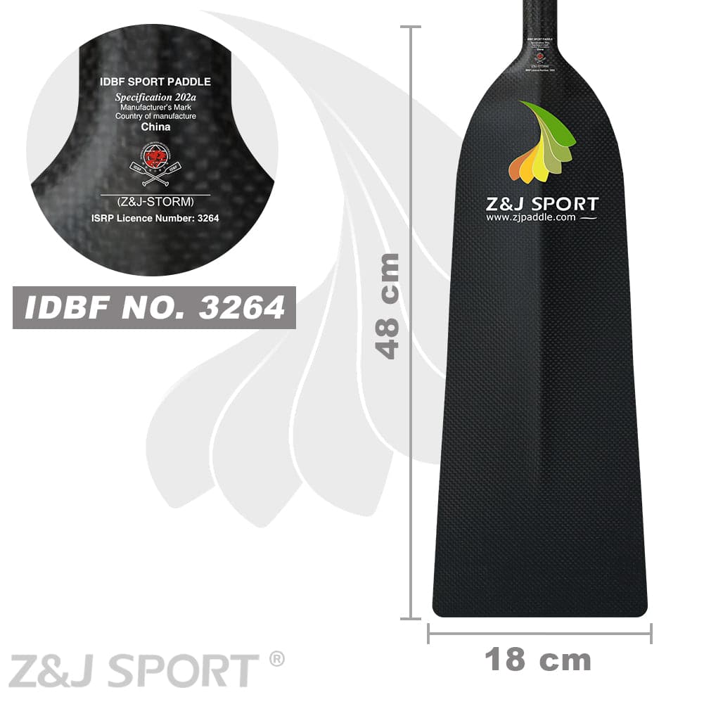 2023 ZJ 100% Carbon Fiber IDBF Dragon Boat Paddle STORM Blade DB Festival Limited Edition (matte finish)