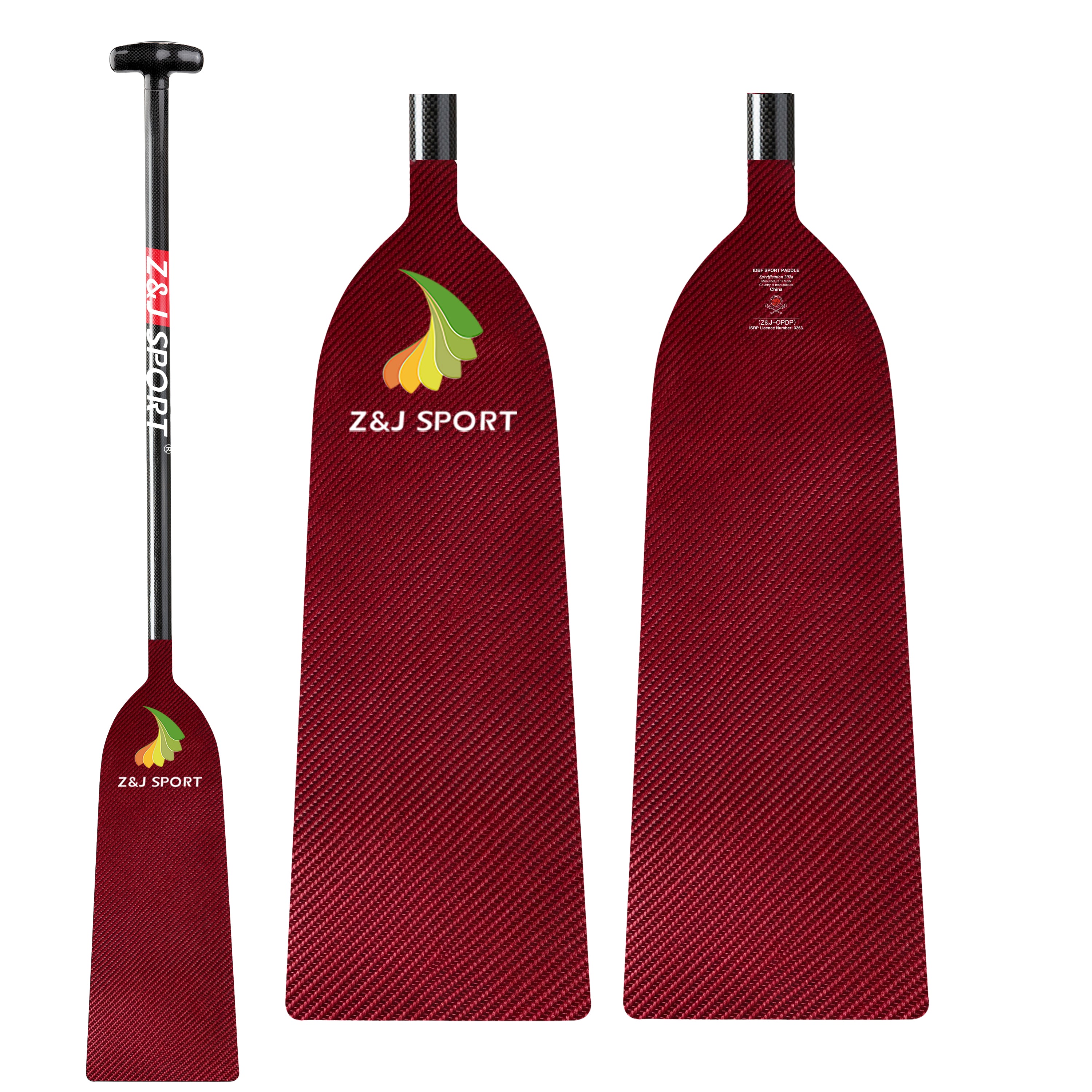 ZJ IDBF Approved Dragon Boat Paddle with Jacquard Carbon / Kevlar