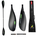 ZJ Lightweight J Pro Carbon Fiber Kayak Surfski Paddle With More Twist Blade - Matte Finished