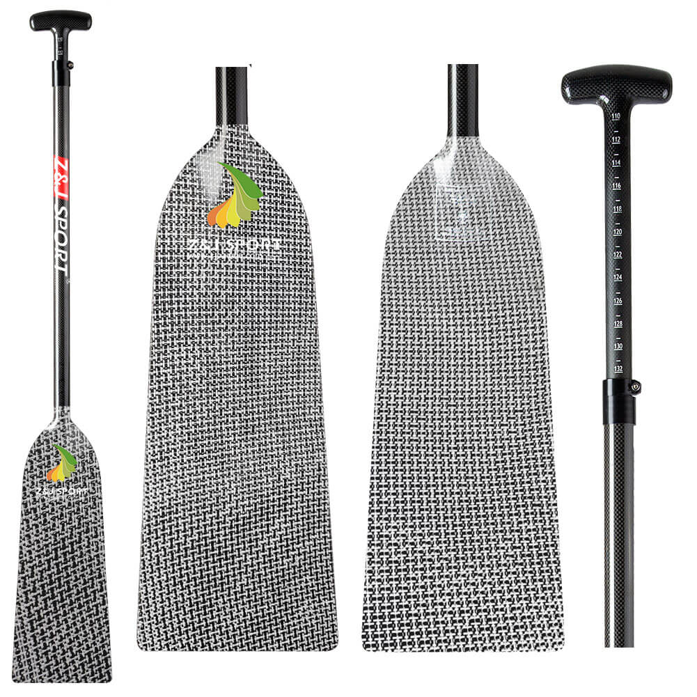 Kevlar texture. It features a black shaft, length scale, and T-shaped grip with a logo in green and yellow accents near its Verner blade.