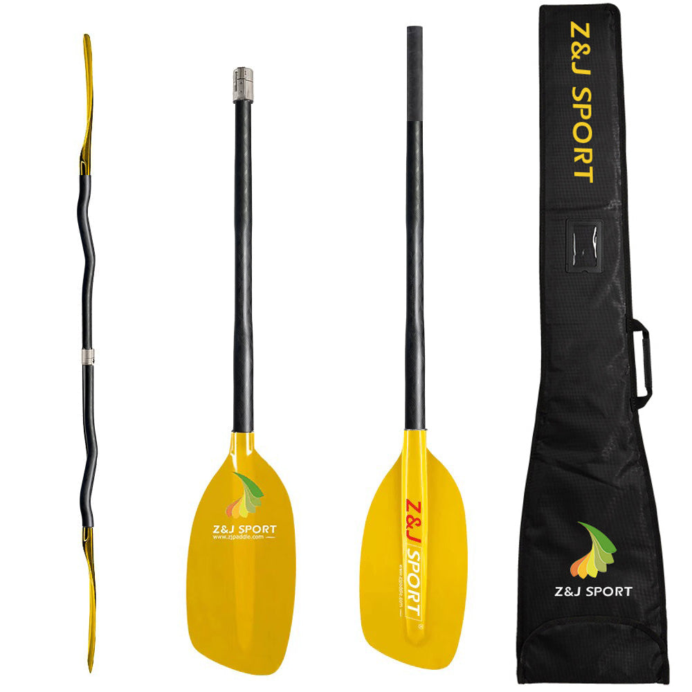 ZJ Whitewater Paddle With Cranked Shaft And Translucent Fiberglass Blade (Classic model)
