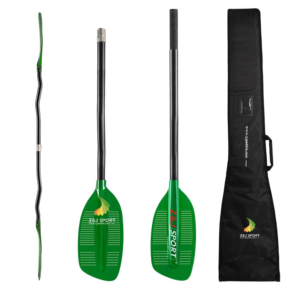 ZJ Whitewater Paddle With Slit in Translucent Fiberglass Blade( the middle tube is only for connection)