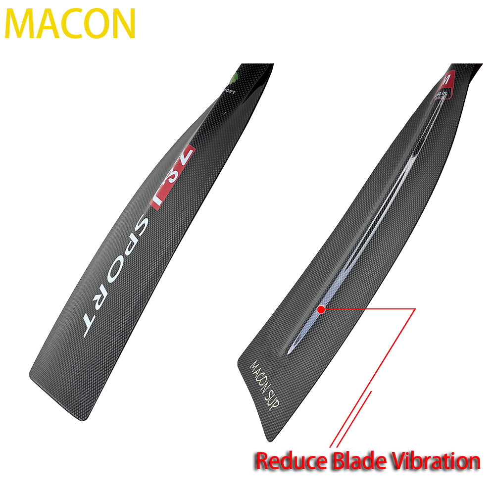 ZJ Lightweight Carbon SUP Paddle - 1-Piece, 2-Piece, or 3-Piece with Macon Blade (matte finished)