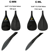 Remo de canoa de guiga de carbono ajustável ZJ com lâmina de carbono C-W