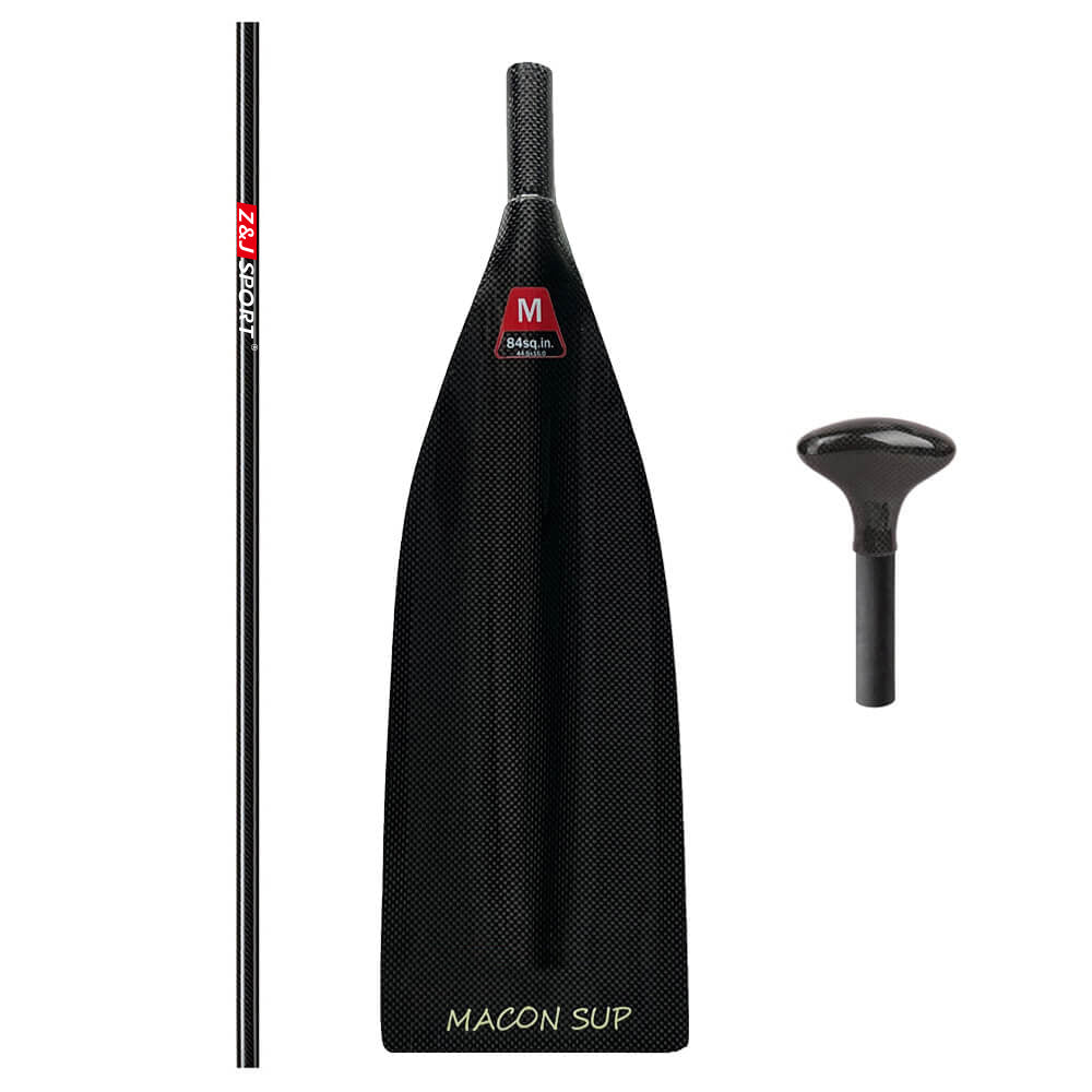 ZJ Lightweight Carbon SUP Paddle - 1-Piece, 2-Piece, or 3-Piece with Macon Blade (matte finished)