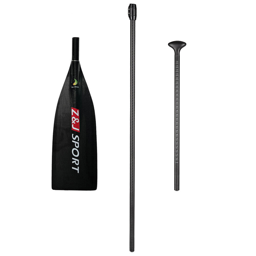ZJ Lightweight Carbon SUP Paddle - 1-Piece, 2-Piece, or 3-Piece with Macon Blade (matte finished)