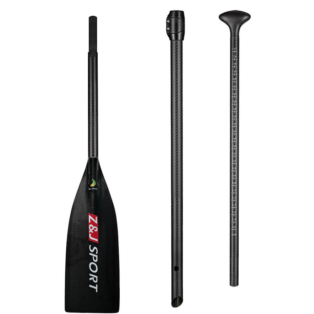 ZJ Lightweight Carbon SUP Paddle - 1-Piece, 2-Piece, or 3-Piece with Macon Blade (matte finished)