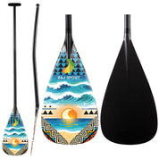 ZJ Full Carbon Va'a Outrigger Canoe Paddle con grafico su lama dritta/albero piegato