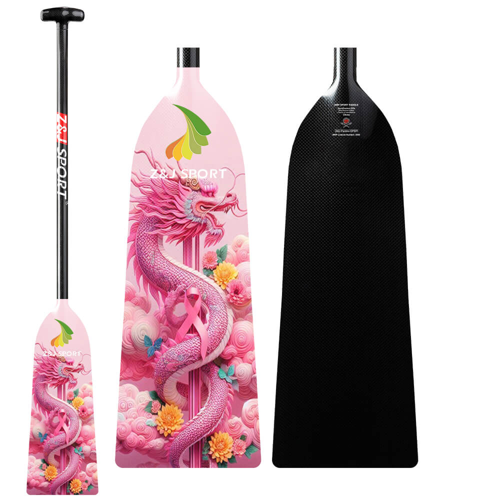 ZJ IDBF Approved Carbon PINK Series Dragon Boat Paddle - Fixed or Adjustable Length