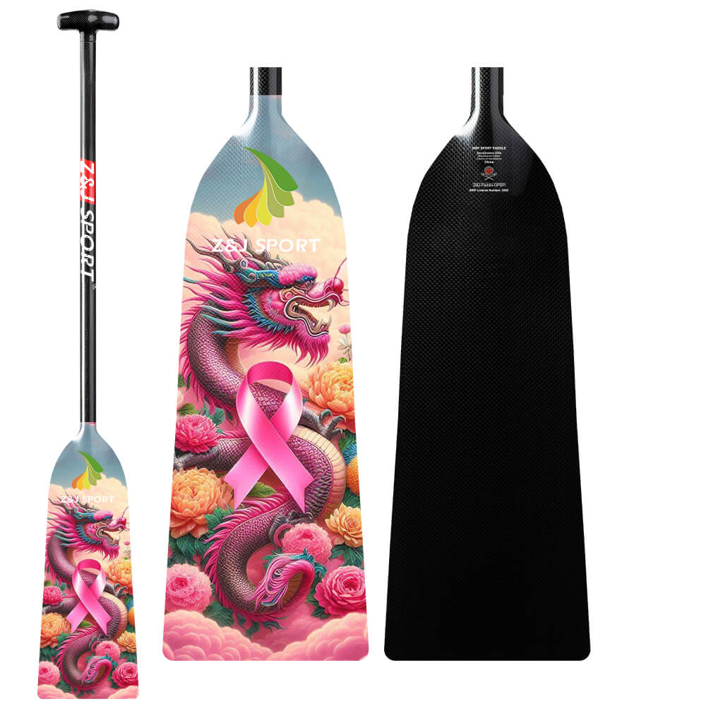 ZJ PINK Carbon Dragon Boat Paddle – IDBF Approved, Adjustable or