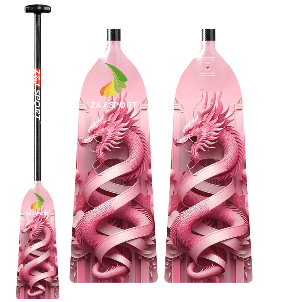 ZJ IDBF Approved Carbon PINK Series Dragon Boat Paddle - Fixed or Adjustable Length