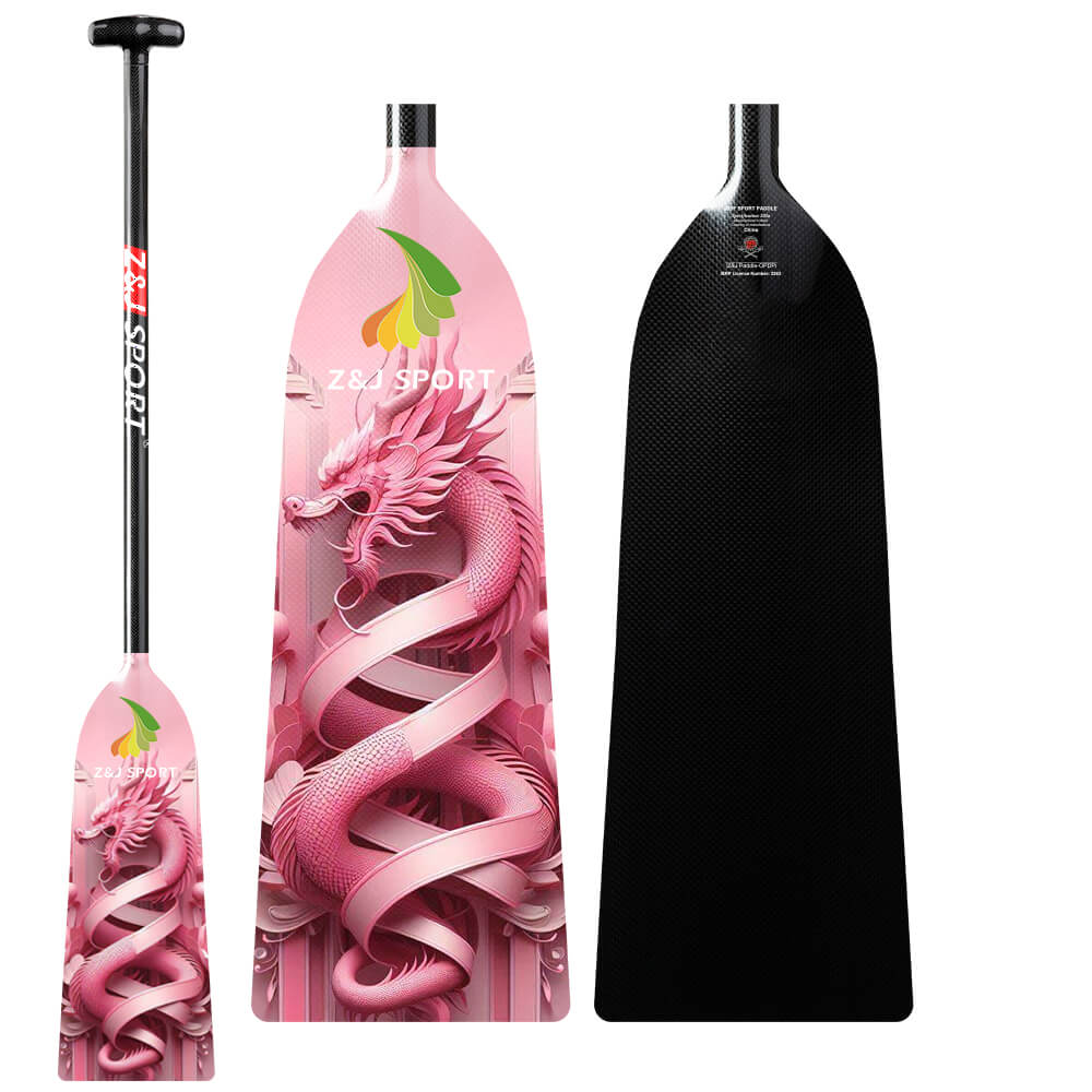 ZJ IDBF Approved Carbon PINK Series Dragon Boat Paddle - Fixed or Adjustable Length