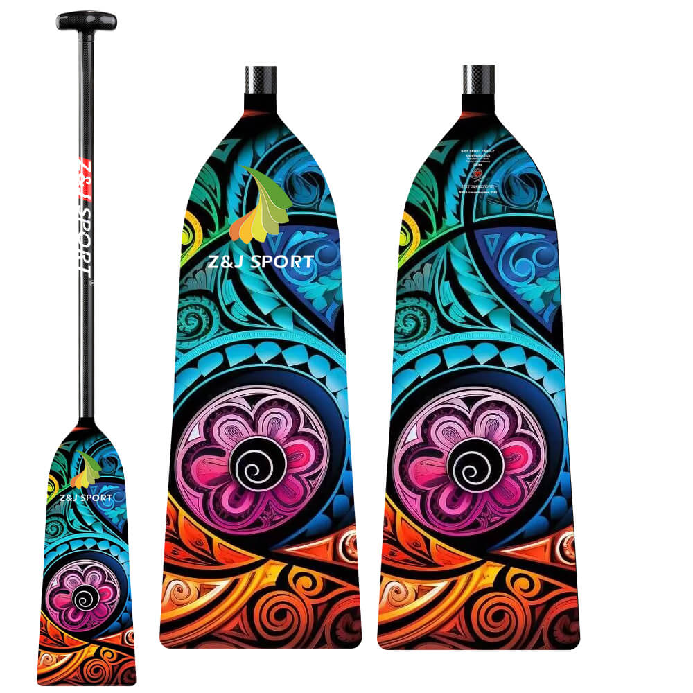 ZJ IDBF Approved Carbon One Piece Dragon Boat Paddle With Custom Graphic (OPDP)
