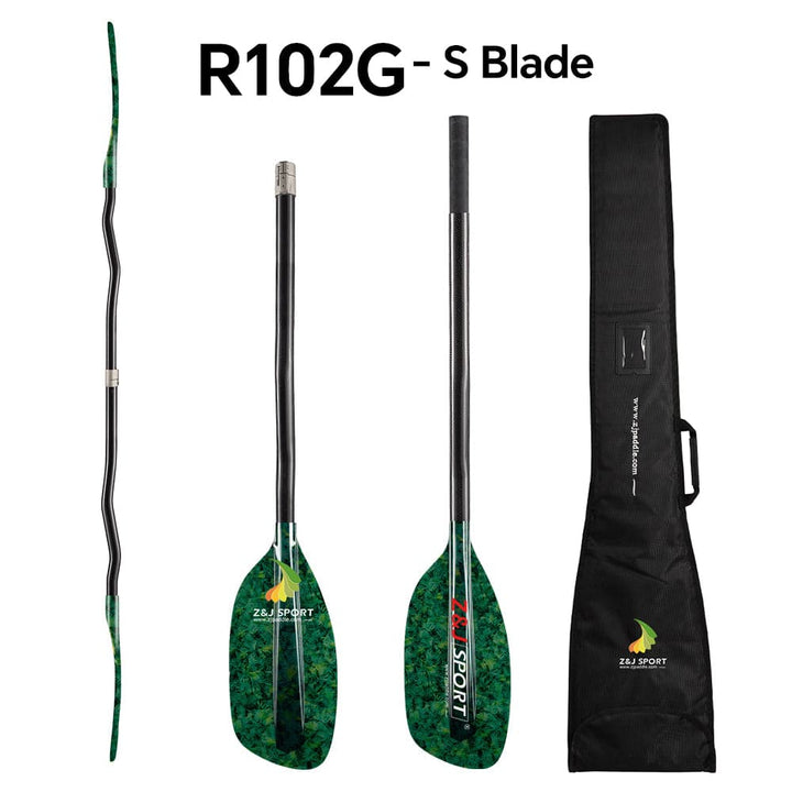 ZJ Whitewater Paddle With Cranked Shaft And Fancy Fiberglass Blade( the middle tube is only for connection)