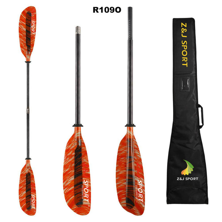 ZJ Whitewater Paddle With Straight Shaft and Fancy Fiberglass Blade( the middle tube is only for connection)
