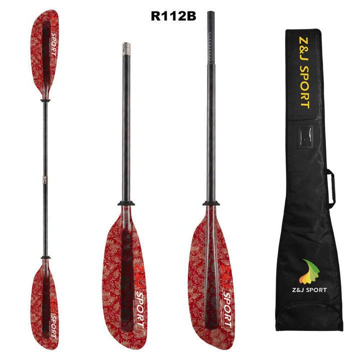 ZJ Whitewater Paddle With Straight Shaft and Fancy Fiberglass Blade( the middle tube is only for connection)
