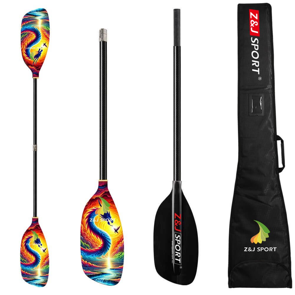 ZJ Full Carbon / Kevlar Whitewater Paddle With Straight Shaft