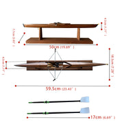 ZJ Handcrafted Wooden Rowing Boat Model Miniatures with Exquisite Gift Box
