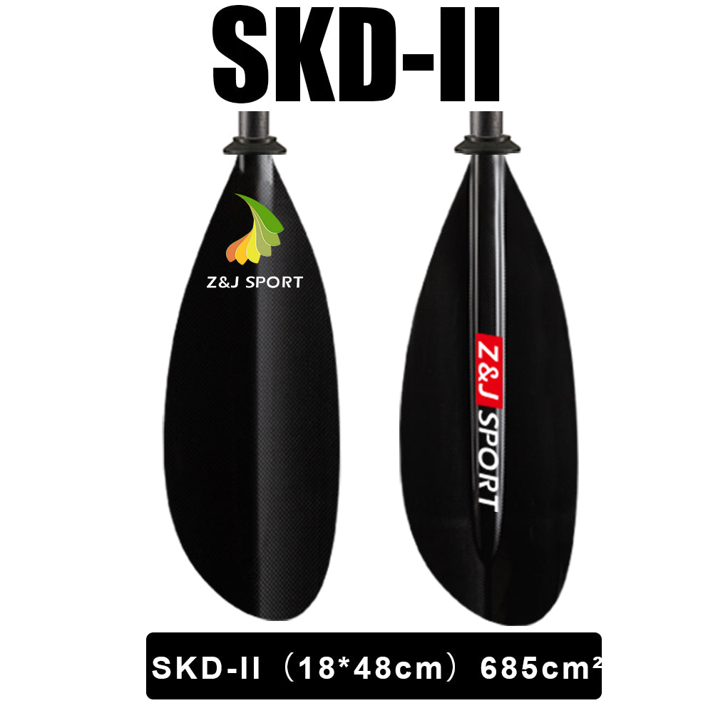 ZJ 2 Piece / 4 Piece Carbon Fiber Sea Kayak Paddle High-Angle Dynamic Blade (SKD-II)