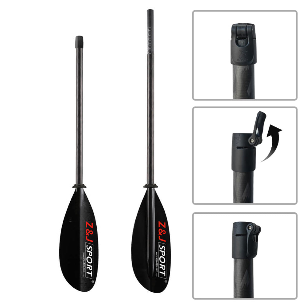  4 Piece Carbon Fiber Sea Kayak Paddle (SKD-II) features a high-angle dynamic blade for efficient water movement and durability.
