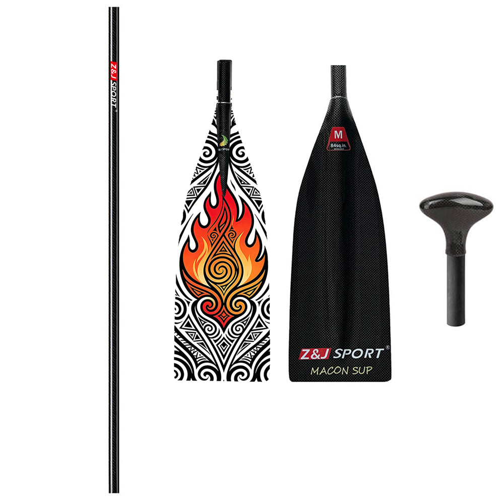 ZJ Lightweight Carbon SUP Paddle - 1-Piece, 2-Piece, or 3-Piece with Macon Blade (matte finished)