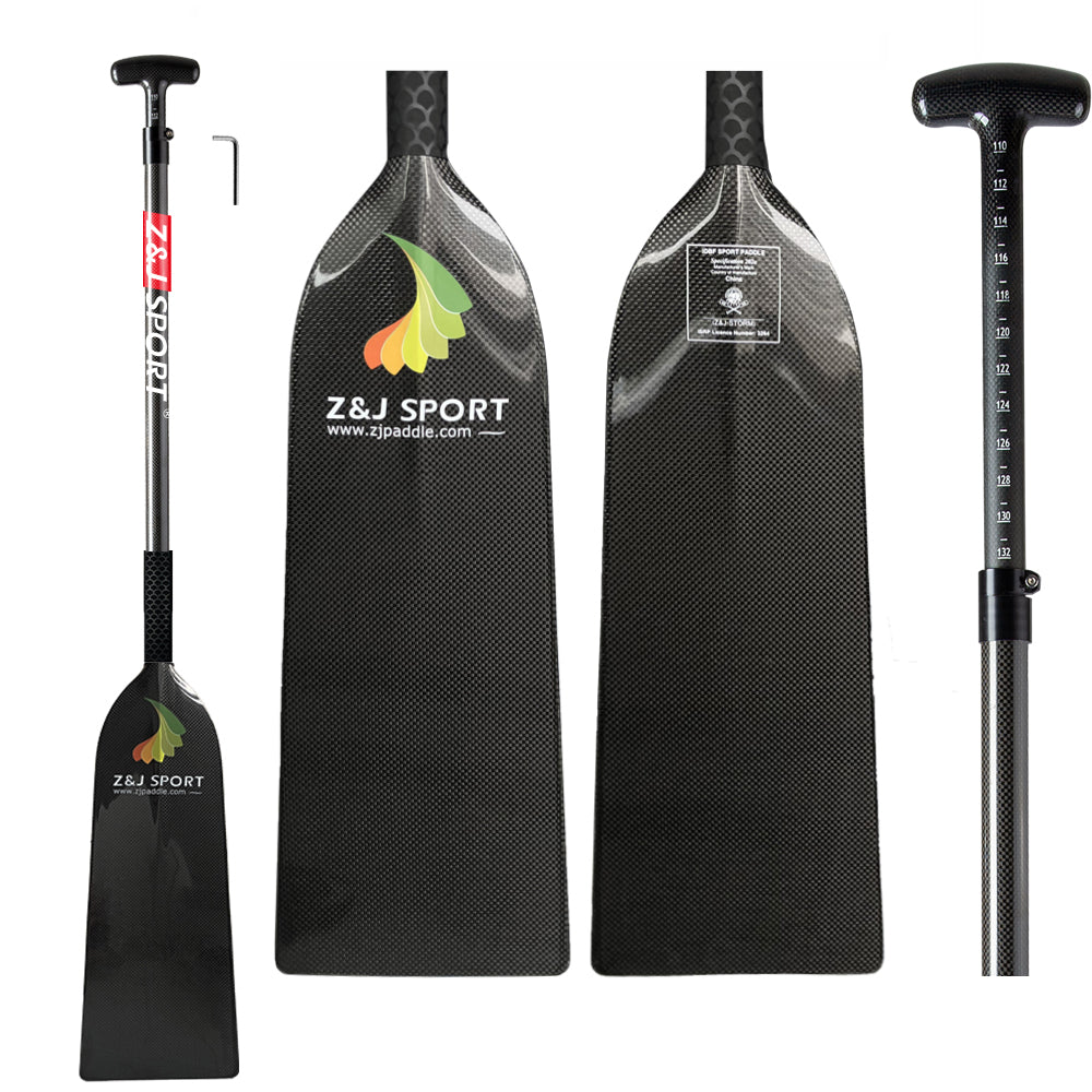 ZJ Nouveau arrivée IDBF Approuvé en fibre de carbone Matte Dragon Paddle avec une grande lame dièdre (épée)