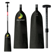 ZJ IDBF Approved Dragon Boat Paddle with Jacquard Carbon / Kevlar / Innegra / Wood Veneer Blade