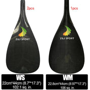 Remo de canoa de guiga de carbono ajustável ZJ com lâmina de carbono C-W