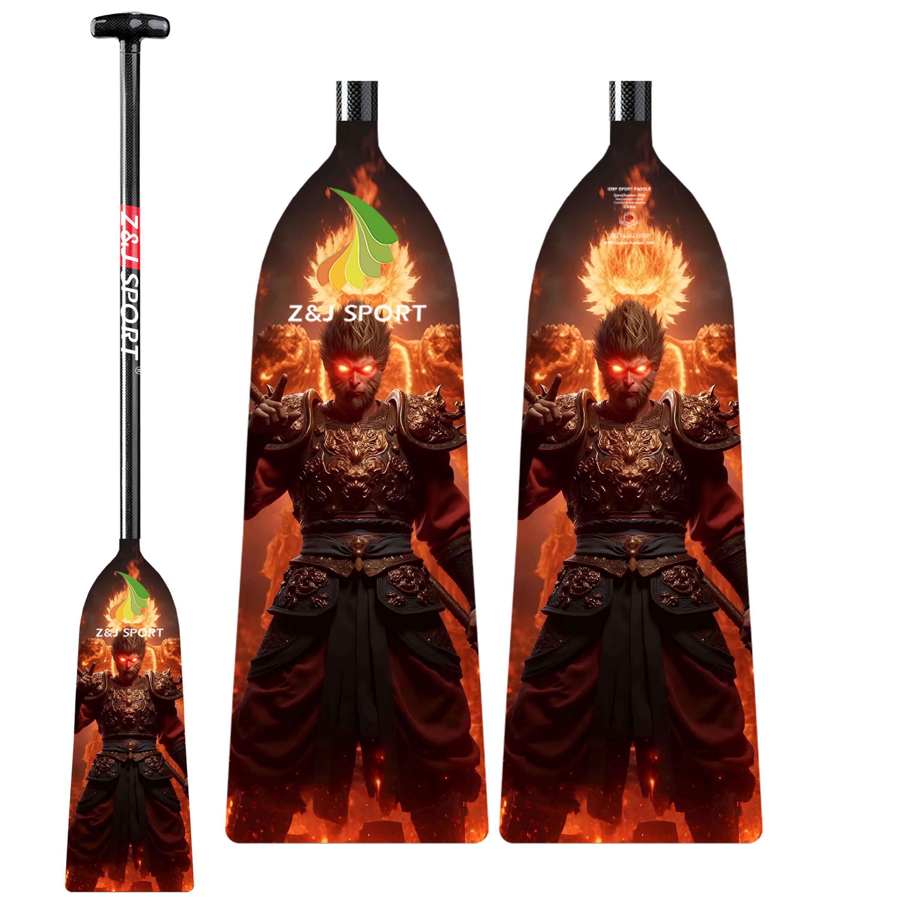 ZJ IDBF Approved One Piece Fixed Carbon Dragon Boat Paddle With