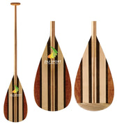 ZJ Full Wooden Outrigger Canoe Paddle With Upper Bent / Straight Shaft