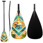 ZJ Full Carbon VA'A Outrigger Canoe Paddle With Graphic on Blade Straight / Bent Shaft