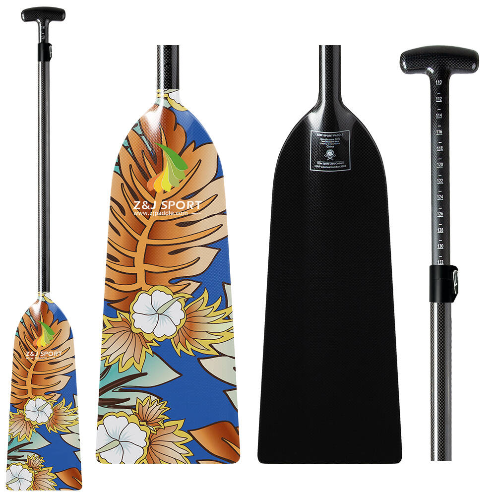ZJ Special Offer IDBF Approved Carbon Dragon Boat Paddle with BH369 One Side Graphic Blade