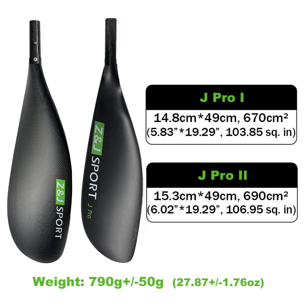 ZJ 4 pièces en fibre de carbone Kayak & Surfski Paddle - Arbre ovale léger