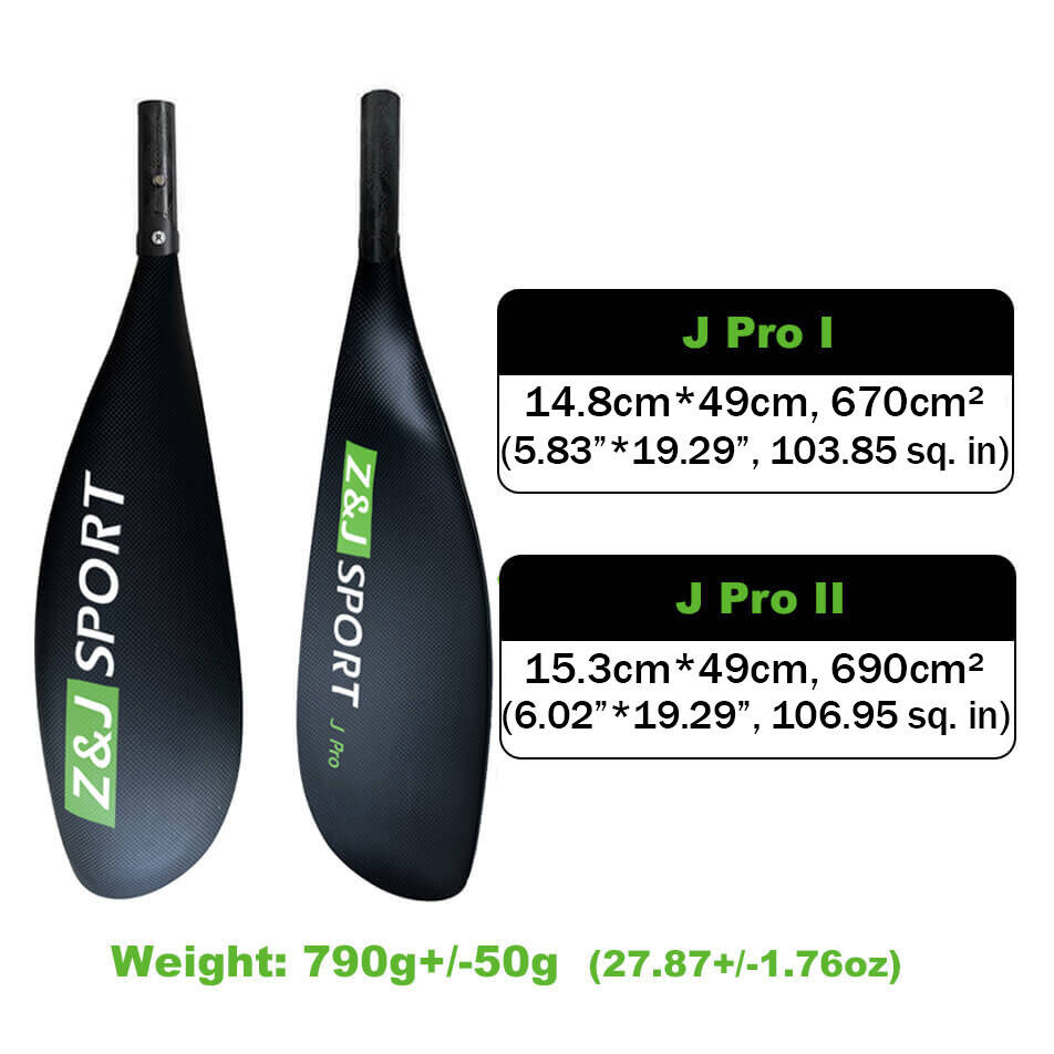 ZJ 4 piezas de fibra de carbono kayak & surfski paleta-eje ovalado liviano
