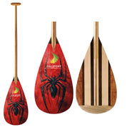 ZJ Full Wooden Outrigger Canoe Paddle With Upper Bent / Straight Shaft