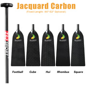 ZJ IDBF Approved Dragon Boat Paddle with Jacquard Carbon / Kevlar / Innegra / Wood Veneer Blade