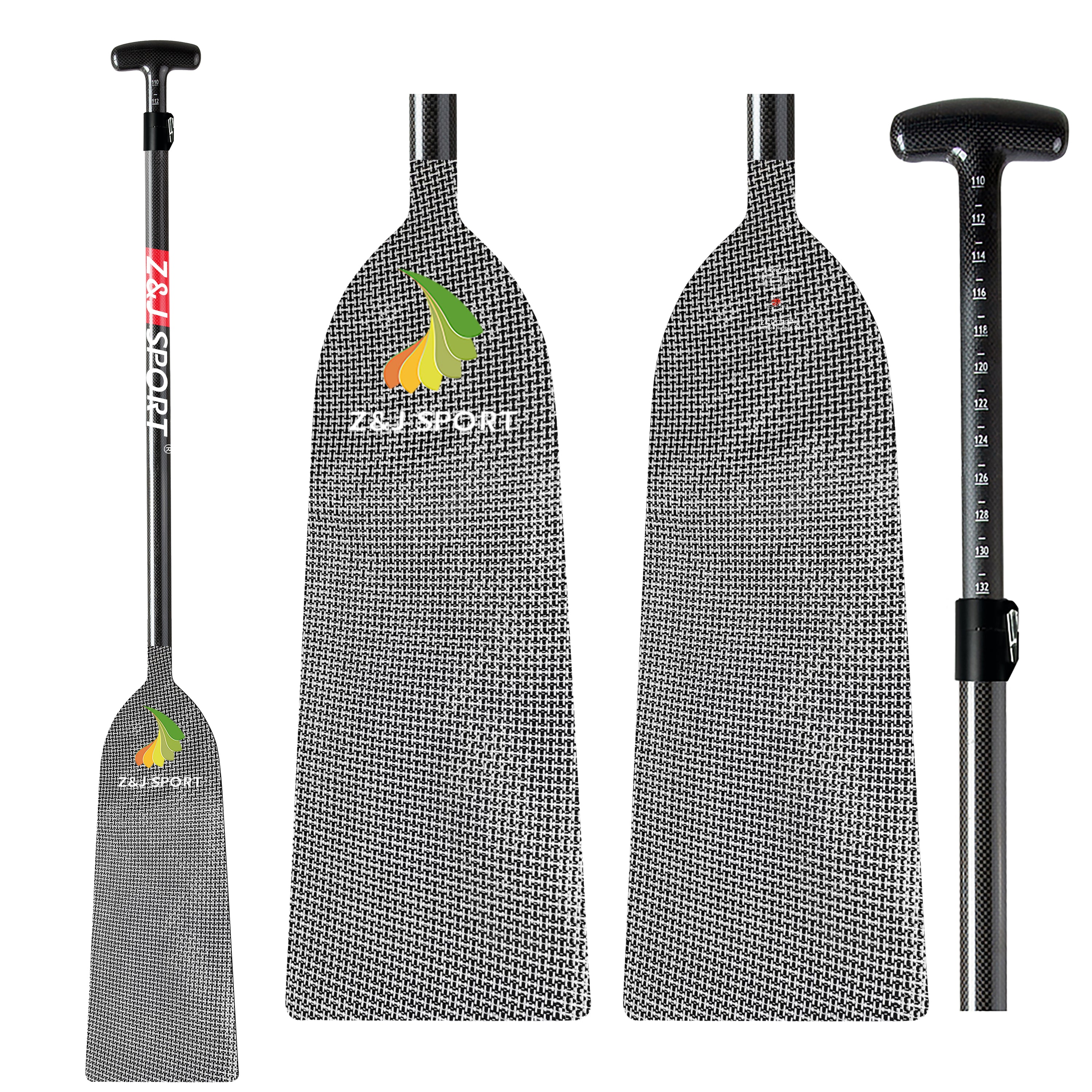 ZJ IDBF Approved Dragon Boat Paddle with Jacquard Carbon / Kevlar / Innegra / Wood Veneer Blade