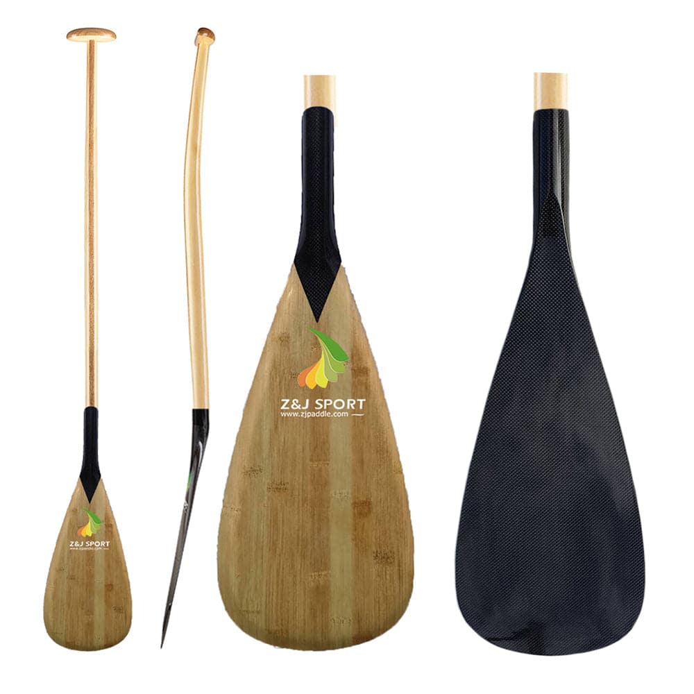 ZJ Hybrid Outrigger Canoe Paddle With KM Fiberglass or Carbon Blade in Discount(for kids)